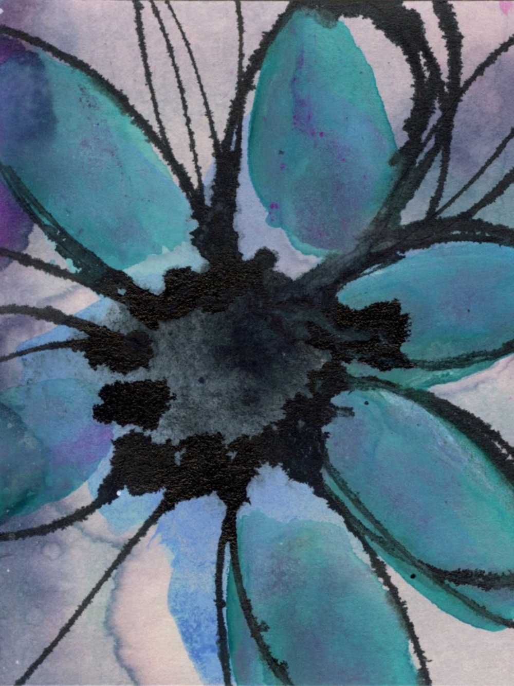 Original Watercolor& Ink Floral Art, Flower Painting - Organic Impressions 17